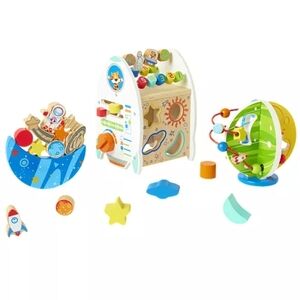 Colorful Space-Themed Activity Center for Kids